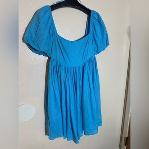 Baby doll mable linen blue dress